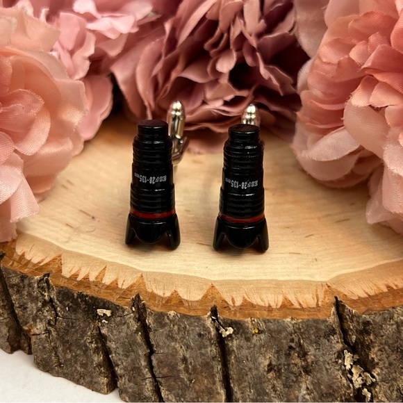 Black Long Range Zoom Photography Camera Lens Cufflinks - Picture 4 of 17